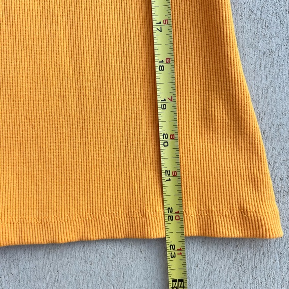 Anthropologie Maeve Ruffled Rib Halter Tank in Mango size Extra Small - NWT - Picture 13 of 16
